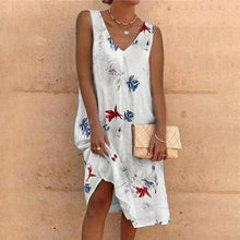 Last inn bildet i Galleri-visningsprogrammet, Trykk kjole med V-hals