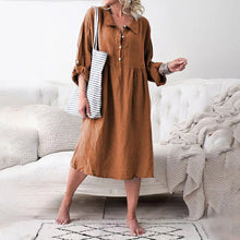 Last inn bildet i Galleri-visningsprogrammet, Uformell løs midikjole med knapper