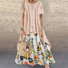 Last inn bildet i Galleri-visningsprogrammet, Rundhalset maxikjole med blomster-trykk