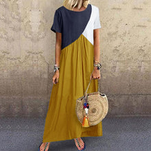 Last inn bildet i Galleri-visningsprogrammet, Kortermet Color Block Maxikjole