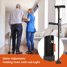 Last inn bildet i Galleri-visningsprogrammet, Saker justerbar og sammenleggbar stokk med LED-lys