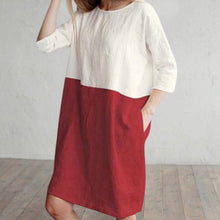 Last inn bildet i Galleri-visningsprogrammet, Fargeblokk kjole med trekvart ermer