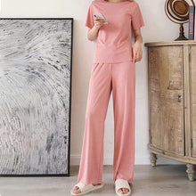 Last inn bildet i Galleri-visningsprogrammet, Komfortabel Ice Silk Kortermet T-skjorte Todelt sett