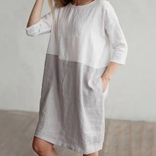 Last inn bildet i Galleri-visningsprogrammet, Fargeblokk kjole med trekvart ermer