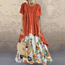 Last inn bildet i Galleri-visningsprogrammet, Rundhalset maxikjole med blomster-trykk