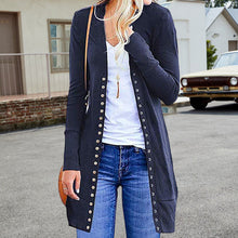 Last inn bildet i Galleri-visningsprogrammet, Solid cardigan i middels lengde