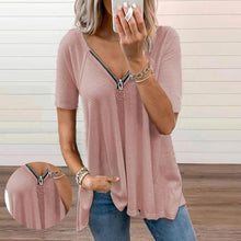 Last inn bildet i Galleri-visningsprogrammet, Løs T-skjorte med V-glidelås