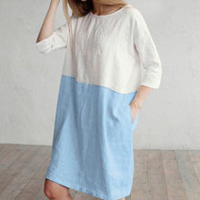 Last inn bildet i Galleri-visningsprogrammet, Fargeblokk kjole med trekvart ermer