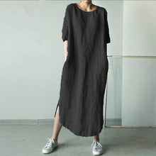 Last inn bildet i Galleri-visningsprogrammet, Ensfarget kjole med splitt