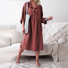 Last inn bildet i Galleri-visningsprogrammet, Uformell løs midikjole med knapper