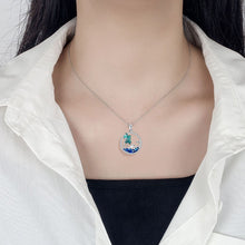 Last inn bildet i Galleri-visningsprogrammet, Blått hav kokosnøtt utskjært halskjede