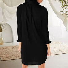 Last inn bildet i Galleri-visningsprogrammet, Ensfarget kjole i skjorte-stil