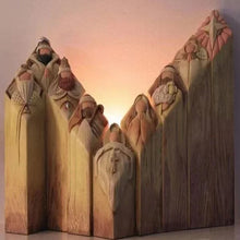 Last inn bildet i Galleri-visningsprogrammet, Himmelsøyle-statuer, 9 STK Statuer av himmelen Nativity Tree-søyle