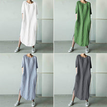 Last inn bildet i Galleri-visningsprogrammet, Ensfarget kjole med splitt