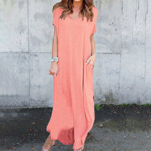 Last inn bildet i Galleri-visningsprogrammet, V-hals kjole med lommer og splitt