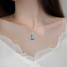 Last inn bildet i Galleri-visningsprogrammet, Blått hav kokosnøtt utskjært halskjede