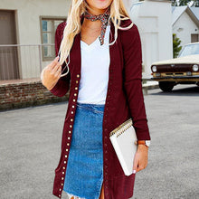 Last inn bildet i Galleri-visningsprogrammet, Solid cardigan i middels lengde