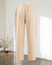 Last inn bildet i Galleri-visningsprogrammet, Ensfarget løs sommer-bukse med høyt liv