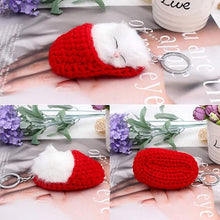 Last inn bildet i Galleri-visningsprogrammet, Søt sovende kattunge nøkkelring