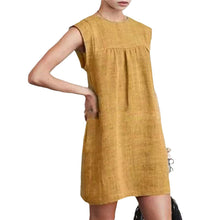 Last inn bildet i Galleri-visningsprogrammet, Ermeløs kjole i ensfarget bomullslin
