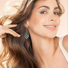 Last inn bildet i Galleri-visningsprogrammet, Firkantede Rombe Øreringer for Damer