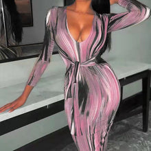Last inn bildet i Galleri-visningsprogrammet, Sexy kjoler for kvinner 3D Stripe Printed