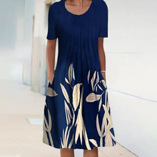 Last inn bildet i Galleri-visningsprogrammet, Floral Uformell kjole med rund hals