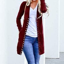 Last inn bildet i Galleri-visningsprogrammet, Solid cardigan i middels lengde