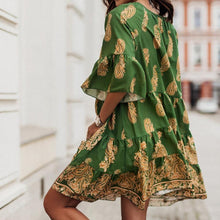 Last inn bildet i Galleri-visningsprogrammet, Kortermet løs kjole med trykk