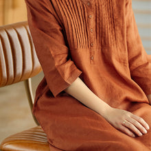 Last inn bildet i Galleri-visningsprogrammet, Ensfarget halvermet kjole med V-hals