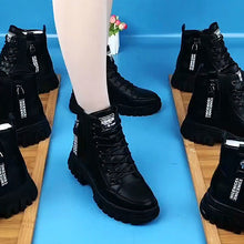 Last inn bildet i Galleri-visningsprogrammet, Høytopp for kvinner, varme Martin-støvler i skinn