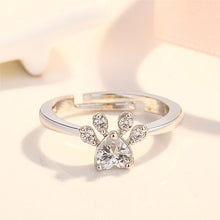 Last inn bildet i Galleri-visningsprogrammet, Søt Katte-poteavtrykk Ring