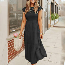 Last inn bildet i Galleri-visningsprogrammet, Ensfarget kortermet volangkjole