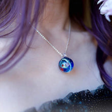 Last inn bildet i Galleri-visningsprogrammet, Kosmisk stjerneklart halskjede med glassperler