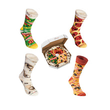 Last inn bildet i Galleri-visningsprogrammet, 4 par kreativ pizzasokker i pizzaboks