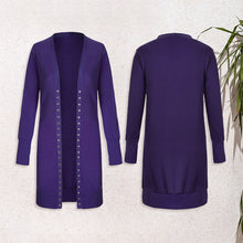 Last inn bildet i Galleri-visningsprogrammet, Solid cardigan i middels lengde