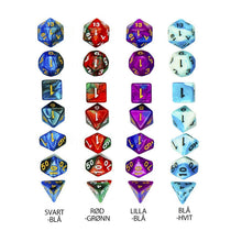 Last inn bildet i Galleri-visningsprogrammet, To-farges blanding av multisidig terningssett