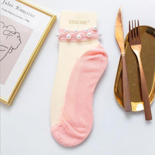 Last inn bildet i Galleri-visningsprogrammet, Ankel-lengde fisknett sokker med perler til kvinner