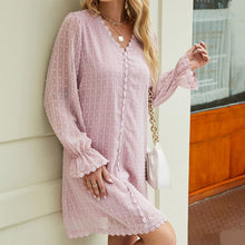 Last inn bildet i Galleri-visningsprogrammet, Langermet kjole med blondepanel