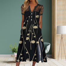 Last inn bildet i Galleri-visningsprogrammet, Trykt kjole med blonder