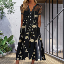 Last inn bildet i Galleri-visningsprogrammet, Trykt kjole med blonder