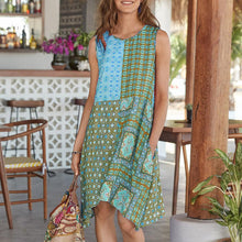 Last inn bildet i Galleri-visningsprogrammet, Boho-trykk kjole med rund hals