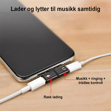 Last inn bildet i Galleri-visningsprogrammet, 2-i-1 hodetelefonadapter for iPhone