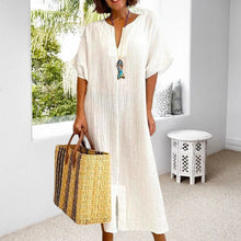 Last inn bildet i Galleri-visningsprogrammet, Ensfarget uformelt kjole med løs passform