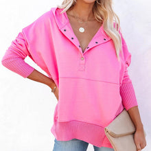 Last inn bildet i Galleri-visningsprogrammet, V-Neck Hooded Doll Sleeve Sweatshirt