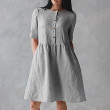 Last inn bildet i Galleri-visningsprogrammet, Ensfarget kjole med lommer