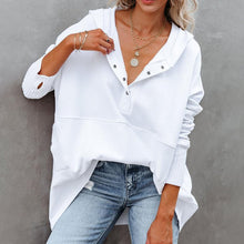 Last inn bildet i Galleri-visningsprogrammet, V-Neck Hooded Doll Sleeve Sweatshirt