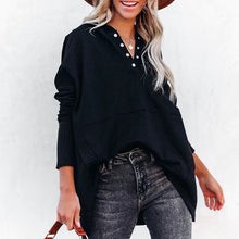 Last inn bildet i Galleri-visningsprogrammet, V-Neck Hooded Doll Sleeve Sweatshirt