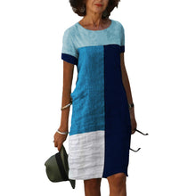 Last inn bildet i Galleri-visningsprogrammet, Fargeblokk kortermet kjole med rund hals