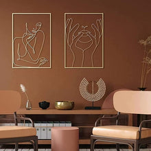 Last inn bildet i Galleri-visningsprogrammet, Moderne metall linjekvinne veggdekorasjon